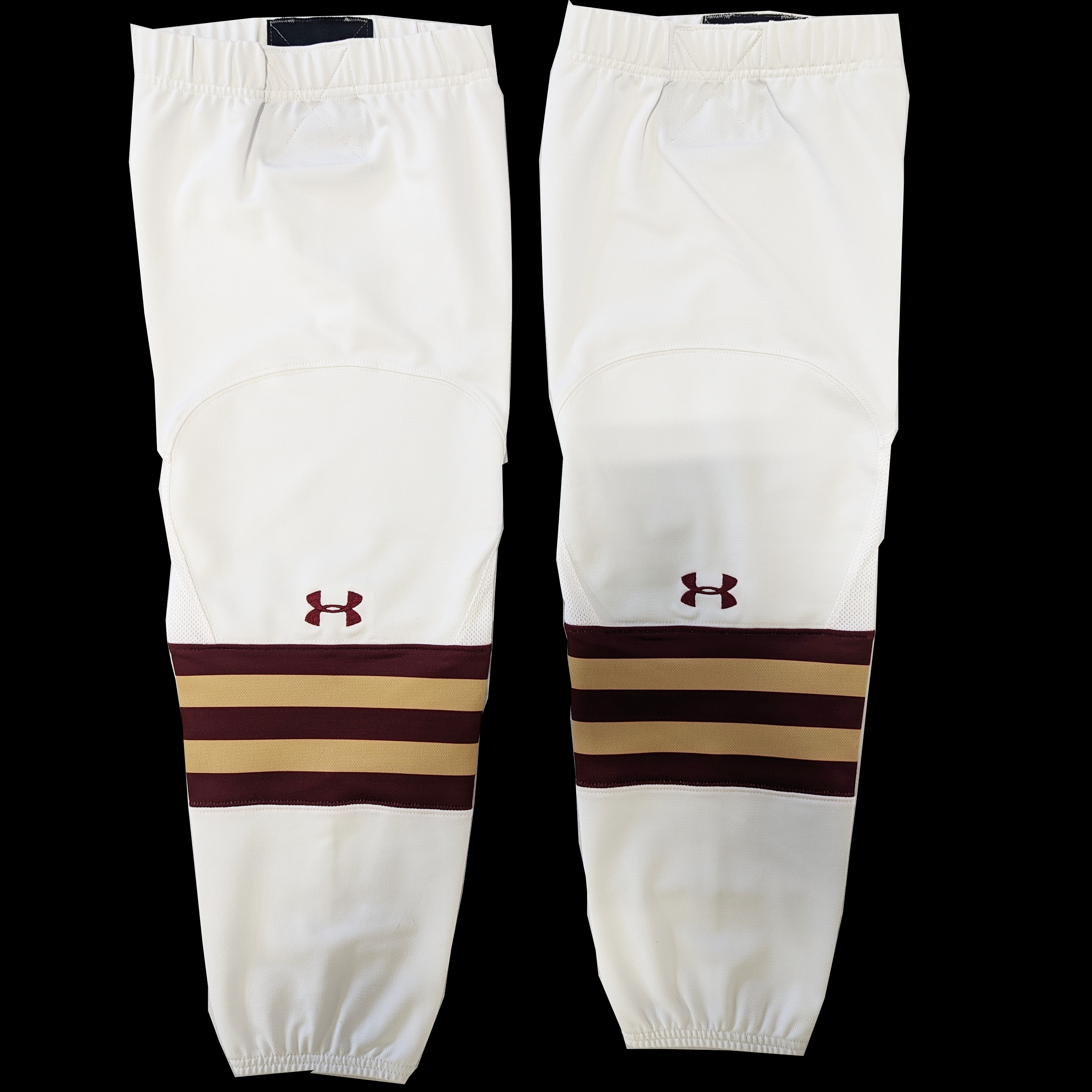 NCAA - Chaussettes de hockey Under Armour d'occasion (blanc/doré/marron)